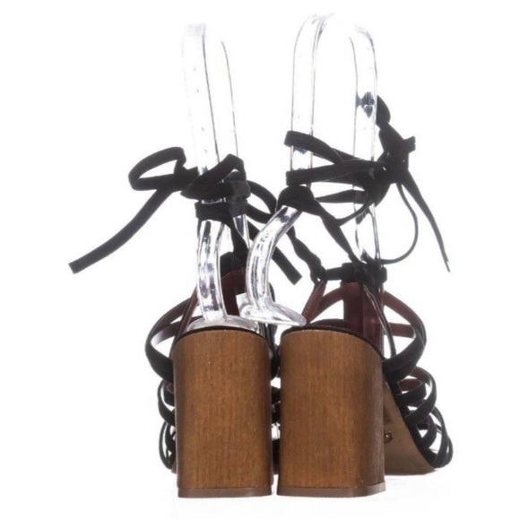 KENZIE SUEDE LACE UP SANDAL WITH WOODEN HEEL - Picture 4 of 4